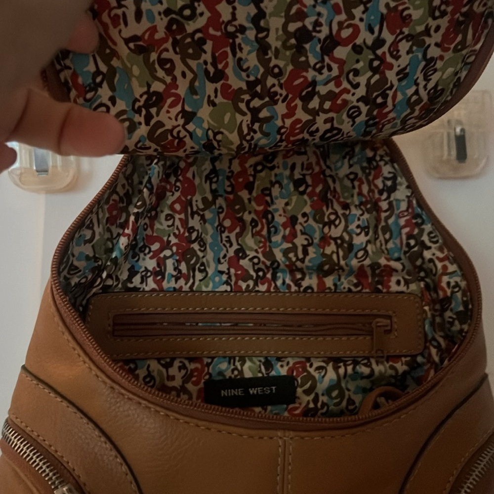 Nine West Elegant Tan Leather Backpack - Picture 2 of 4